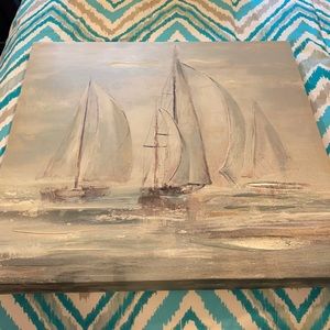 Boat painting 23” x23”